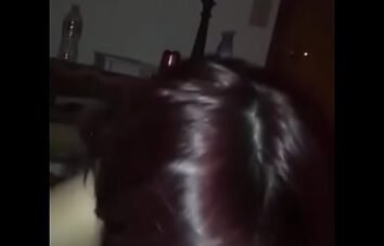 Amateur brunette giving blowjob to her neighbor big dick.